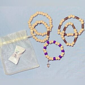 Anklet and bracelet bundle. Lt. beige/brown with dark brown beads. Teens/YA